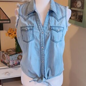 Roper Blue Women's Snap Front Blouse. Western. Country. Coastal Cowgirl.